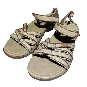 Teva Tirea Taupe Strappy Hook Loop Sandals Size 7 Hiking‎ Walking Summer Comfort